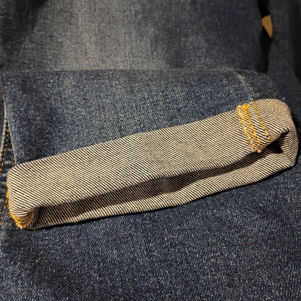Signature Levi Strauss Jeans Womens 10 W30 Blue Mid Rise Boyfriend Cuffed Crop - Picture 6 of 10